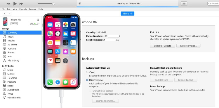 iPhone XR не выполняет резервное копирование на компьютер (Windows) или Mac с помощью iTunes