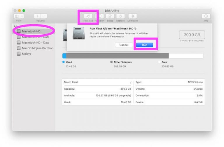 Как восстановить том, исправить поврежденный жесткий диск Mac без программного обеспечения