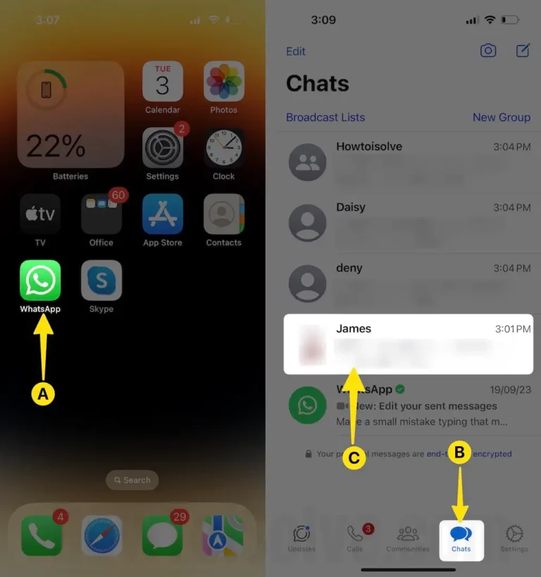 Как поделиться контактами с друзьями из WhatsApp в чате на iPhone