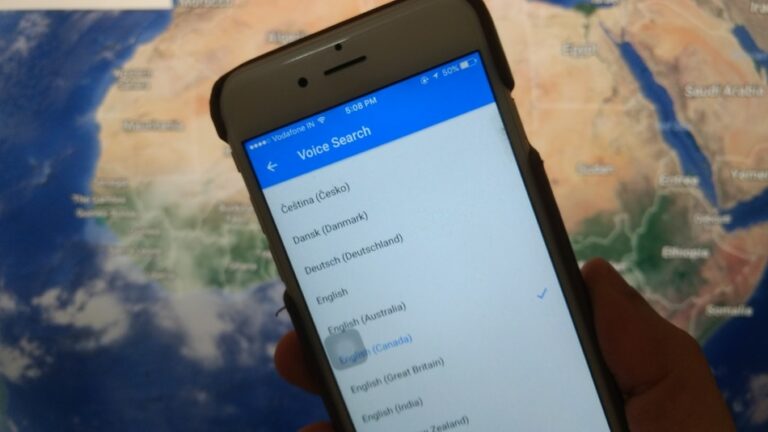 Как изменить язык голосового поиска в Картах Google на iPhone, iPad